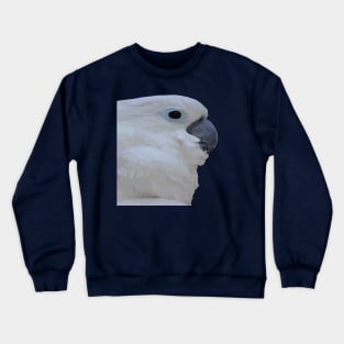 Side Portrait Of A Blue-Eyed Cockatoo Cut Out Crewneck Sweatshirt